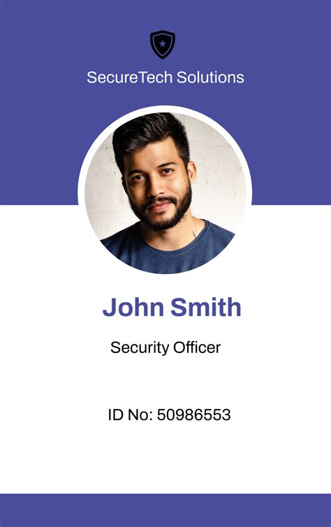 91 Format Security Guard Id Card Template in Photoshop with Security