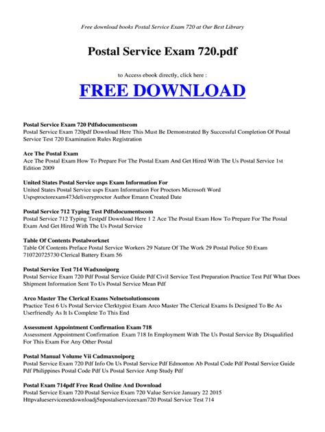 Download 916 Postal Exam Study Guide 