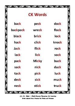 92 X27 Ck 92 X27 Words And Picture Ck Sound Words With Pictures - Ck Sound Words With Pictures