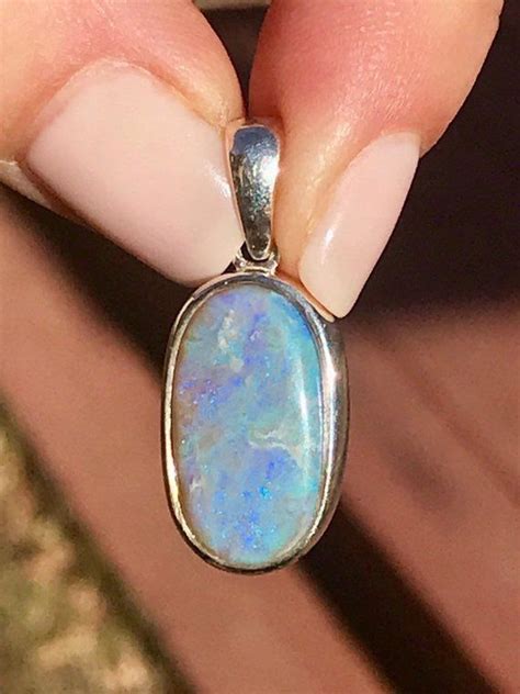 925 STERLING SILVER OVAL OPAL CABOCHON PENDANT