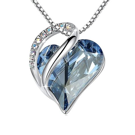 925 Sterling Silver Crystal Heart Necklace for Women, 18K Gold Plated Clear Crystal Birthstone Heart Pendant …