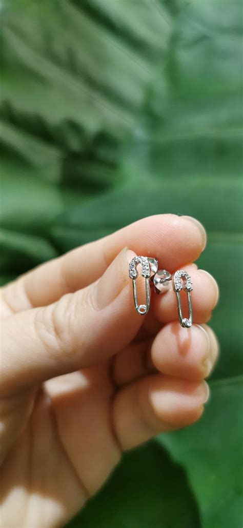 925 Sterling Silver Safety Pin Earrings INXSKY