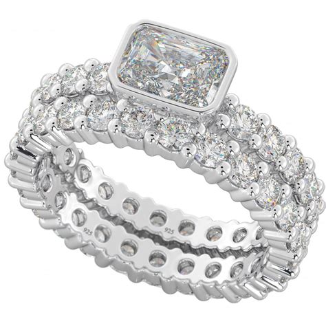 925 Sterling Silver White Cubic Zirconia Stackable Anniversary Eternity …