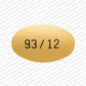93 12 pill. Enter the imprint code that appears on the pill. Example: L484; Select the the pill color (optional). Select the shape (optional). Alternatively, search by drug name or NDC code using the fields above. Tip: Search for the imprint first, then refine by color and/or shape if you have too many results. 
