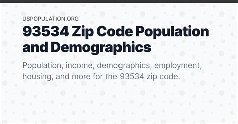 93534 zip code.  ©2024 Zipwise Software.  Map, population, demographics, economi...