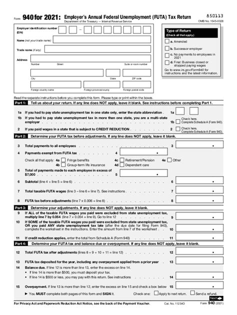940 Form 2021 IRS Forms TaxUni