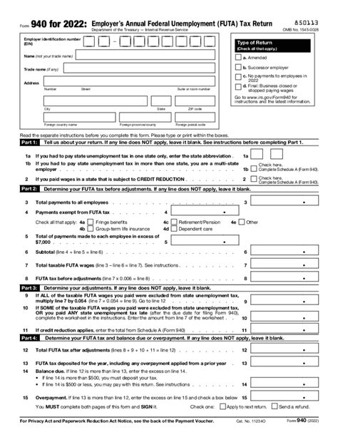 940 Form 2023 Printable Forms Free Online