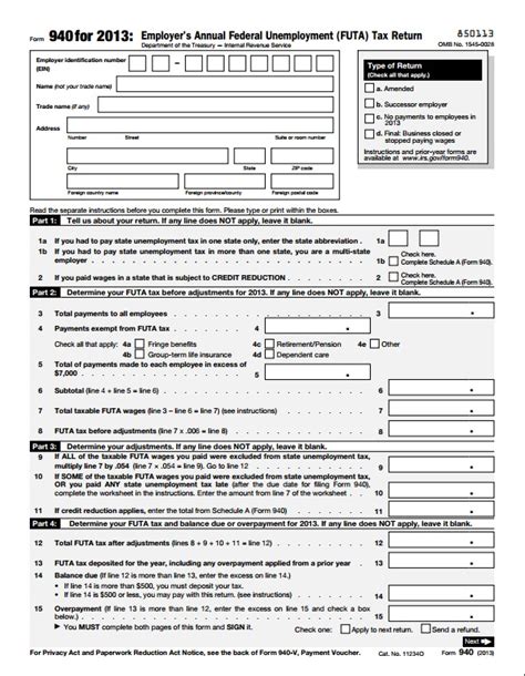 Full Download 940 Form For 2013 