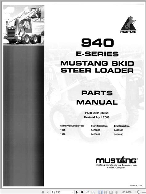 Full Download 940E Mustang Skid Steer Manual 