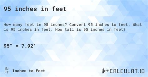 95 Inch To Feet