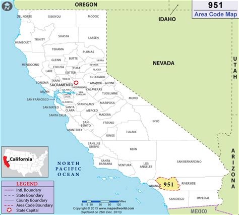 951 area code california