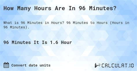 96 Mins In Hours