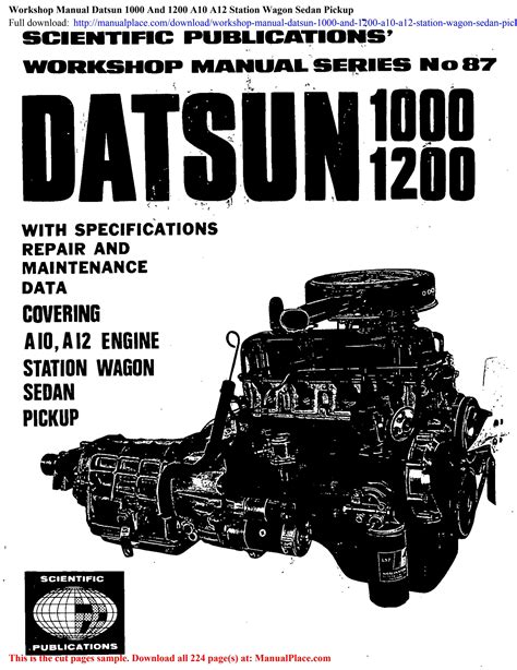 9658 nissan datsun engine manual a10 a12 workshop repair service. - La familia activa de oso/bear's busy family.
