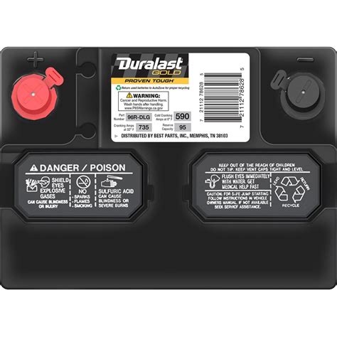 What Are the Specific Details of the Duracell Automotive Battery, Group Size 96R? This Duracell car battery has an acid battery electrolyte composition. The battery end type is on the top post, and the polarity is right positive. The battery purpose is starting lighting instrumentation. BCI group size: 96R; CA at 32 degrees F: 740; CCA at 0 .... 