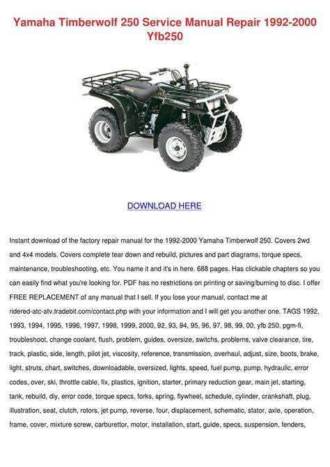 97 yamaha timberwolf 250 owners manual. - Hiking colorado s summit county area a guide to the.