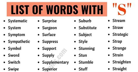 980+ Words that Start With S Useful S Words ESL Forums