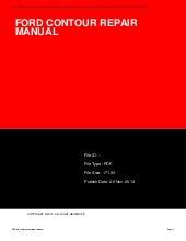 Full Download 99 Ford Contour Repair Manual Acoachhustles 