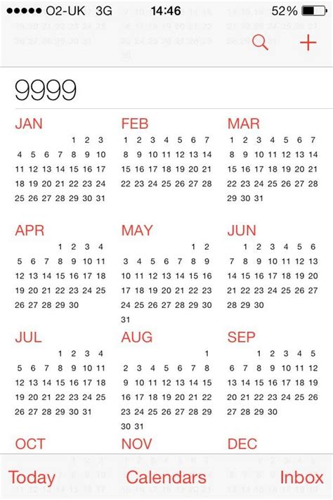 9999 Calendar