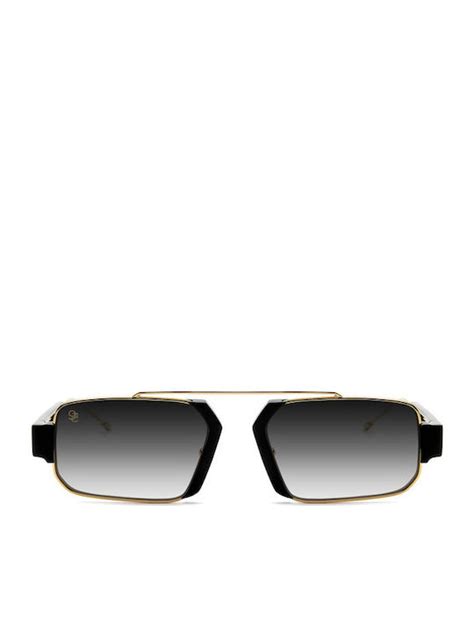 9FIVE Logan Black & 24K Gold Clear Lens Glasses Rx