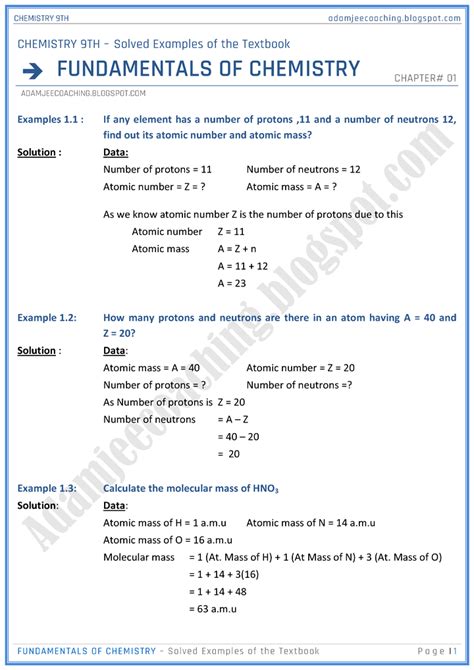 9th Class Chemistry Solved Exercises Chapter 1 ExerciseWalls