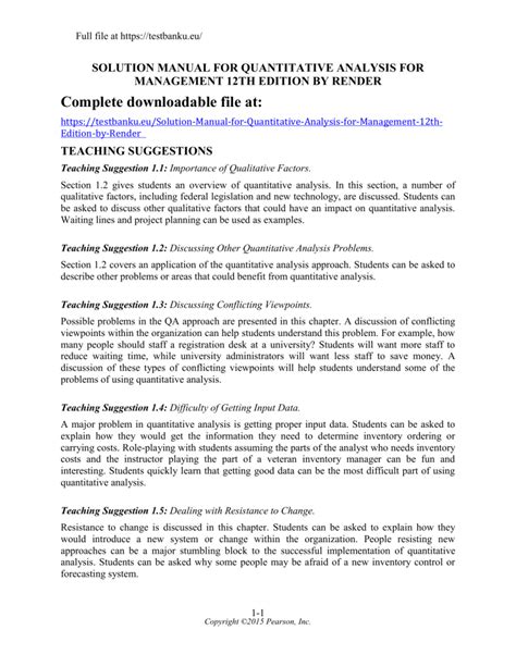 9th Management Edition Analysis Manual Solution Quantitative For