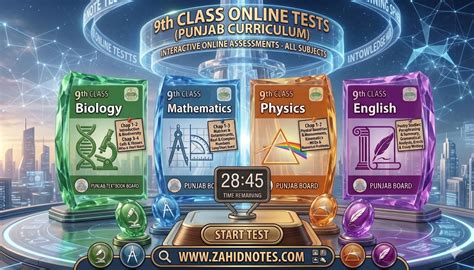 9th class online test preparation for exams ilmkidunya