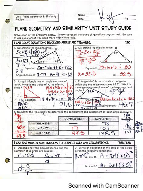 9th Grade Geometry Study Guide