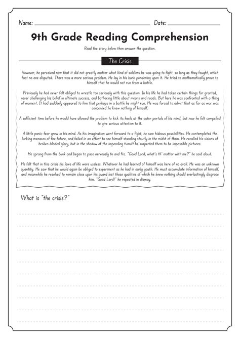 9th Grade Homework Worksheets Coursework Sample Restating First Grade Worksheet - Restating First Grade Worksheet