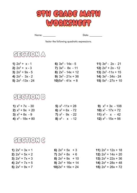 9th Grade Math Problems And Answers