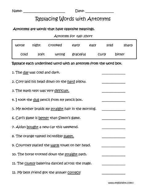 9th Grade Synonyms And Antonyms Printable Worksheets Synonym Worksheet 9th Grade - Synonym Worksheet 9th Grade