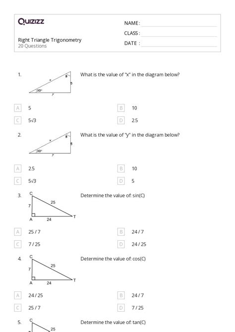 9th grade trigonometry problems