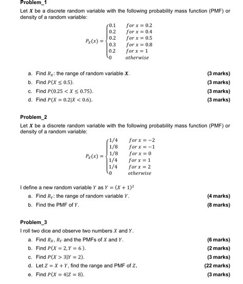 a) Let X be a discrete random variable with probability ... - Filo - wintechmobiles.com