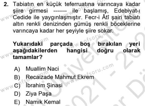 Aöf 2 meşrutiyet dönemi türk edebiyatı çıkmış sorular