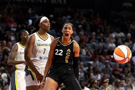 A’ja Wilson scores 34, leads Aces past Wings 97-83 in opener of the semifinal series