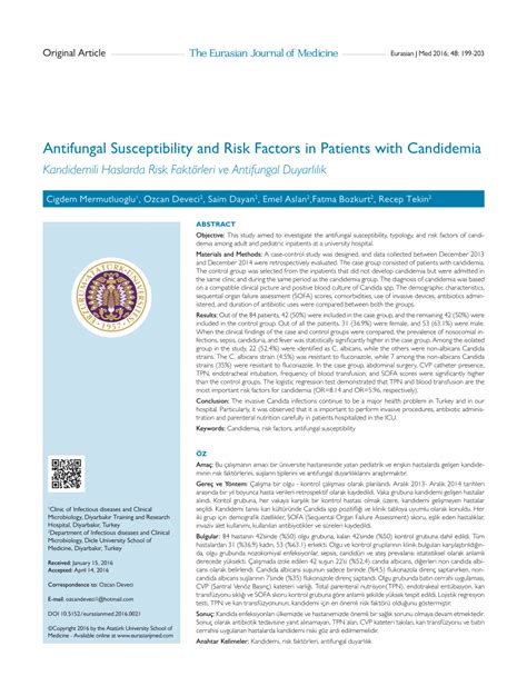 A 10 Year Survey of Antifungal Susceptibility of Candidemia