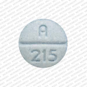 Aug 10, 2018 · The round blue pill with an imprint A 215 has been identified as a pill containing 30 mg of Oxycodone Hydrochloride. A 215 Pill is a prescription medication used to treat moderate to severe pain. Oxycodone is a strong narcotic pain-reliever and cough suppressant similar to morphine and rapidly produces tolerance which can lead to addiction and ... . 