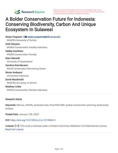 A bolder conservation future for Indonesia by prioritising … - raincitystudios.com