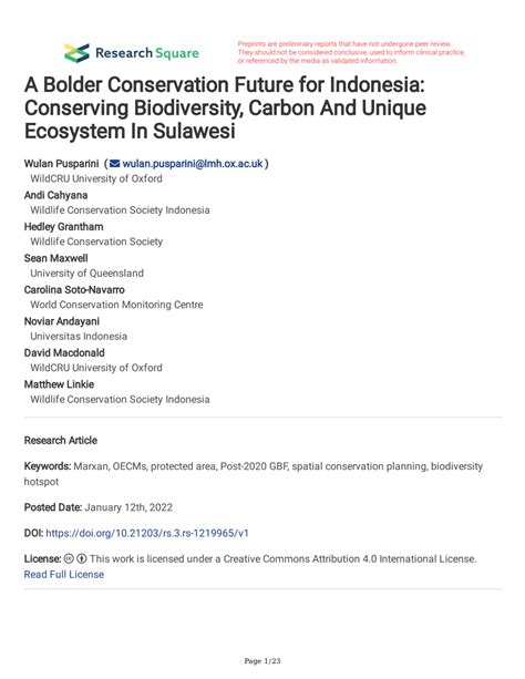 A bolder conservation future for Indonesia by prioritising biodiversity ... - wintechmobiles.com