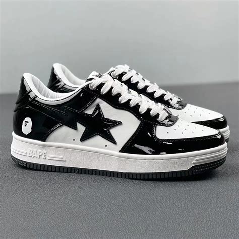 A Bathing Ape Bape Sta Low Black Swag shoes, Funky shoes