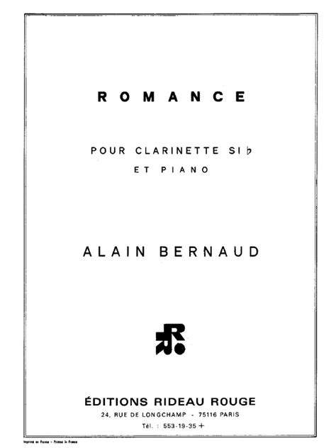 A Bernaud Romance Cl piano