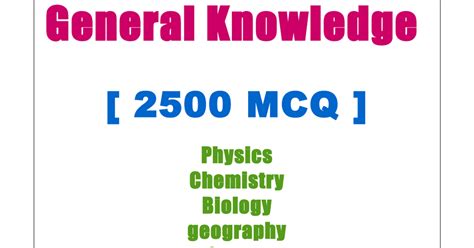 A Big Collection of GK With 2500 MCQ