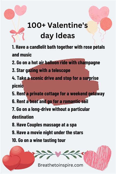 A Big List of Things To Do For Valentine