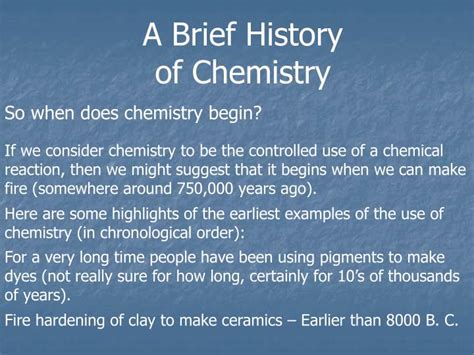 A Brief History of Chemistry