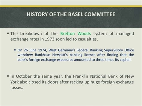 A Brief History of the Basel committee