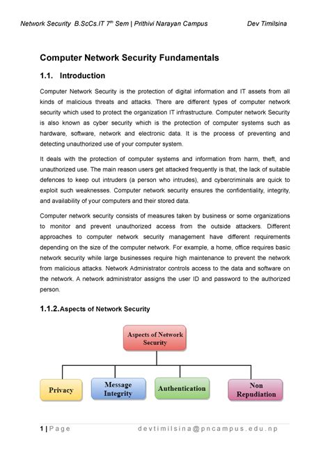 A Brief Introduction to Computer Network Security
