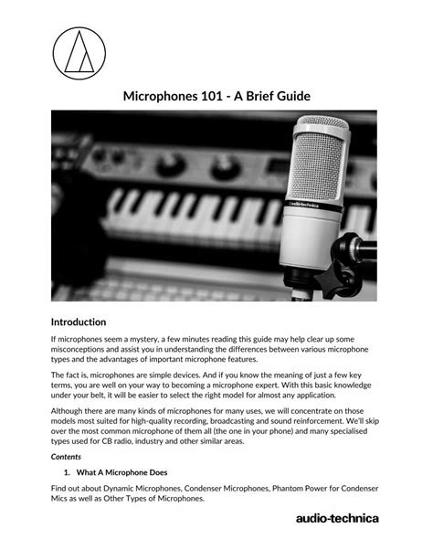 A Brief Tutorial on Microphones pdf