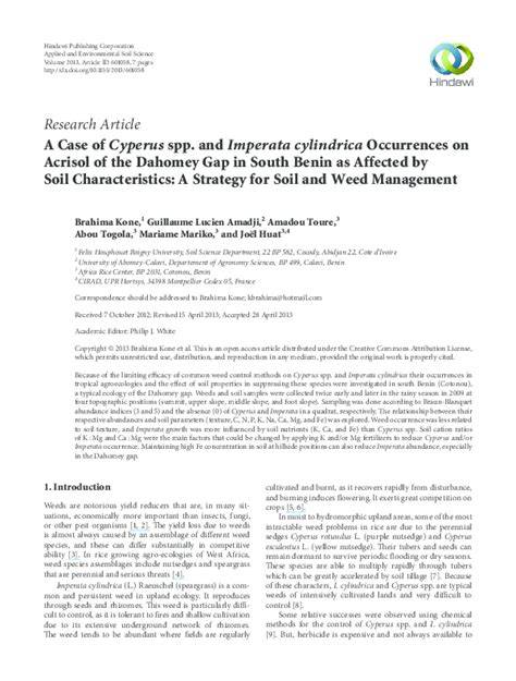 A Case of Cyperus spp. and Imperata cylindrica Occurrences on … - raincitystudios.com