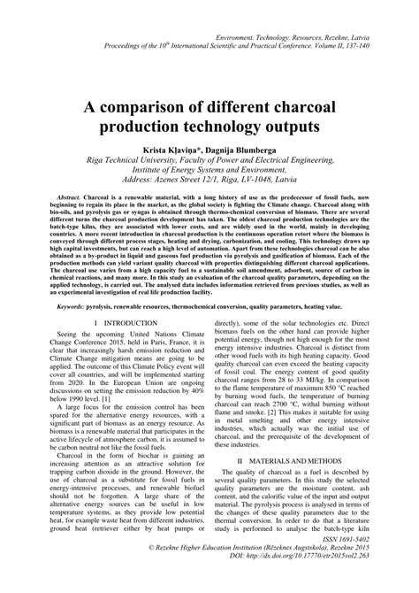 A comparison of different charcoal production … - raincitystudios.com