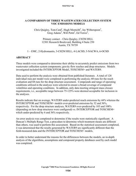 A COMPARISON OF THREE WASTEWATER COLLECTION SYSTEM … - raincitystudios.com