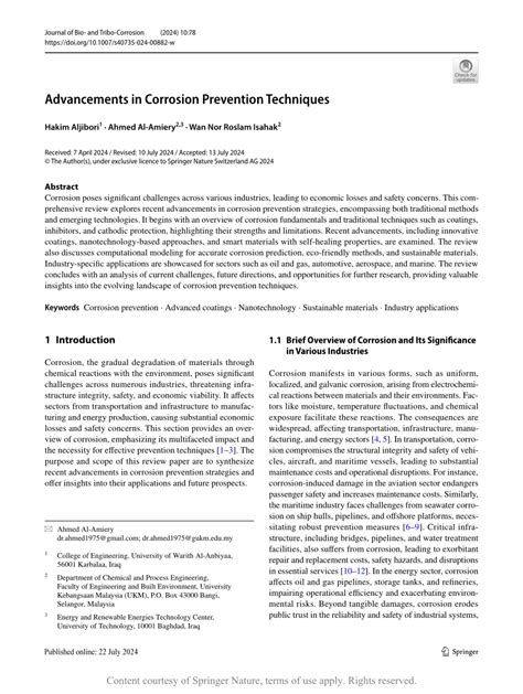 A comprehensive analysis of advancements in corrosion prevention ... - wintechmobiles.com